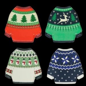 4pc Artisan Home Ugly Christmas Sweater Appetizer Dessert Melamine Plate Set New